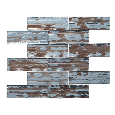 Andova Tiles ANDOVA TILES Pacifico 2" x 6" Glass Brick Joint Mosaic Wall Tile ANDPAC509